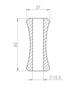 Edelstahl Zierhülse mit Durchgangsbohrung, Höhe 60 mm, V2A