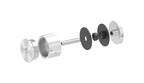 Glaspunkthalter Ø 52 mm mit Gewindestift, Klemmbereich 12,00 - 25,52 mm, verstellbarer Wandabstand 3
