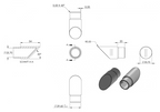 Zeichnung Endstück für  Rohr Ø 33,7 x 2,0 mm