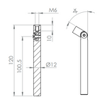 Gelenkstift zum Anschweißen, Ø 12mm, mit Innengewinde M6, V2A