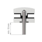 Glaspunkthalter Ø 62 mm selbst zusammenstellen, Unterteil, V2A