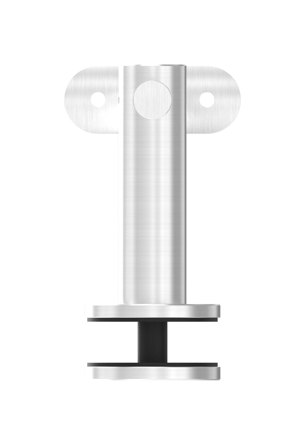 höhenverstellbarer Handlaufhalter für Glas, mit Halteplatte, zum Anschrauben des Handlaufs, V2A