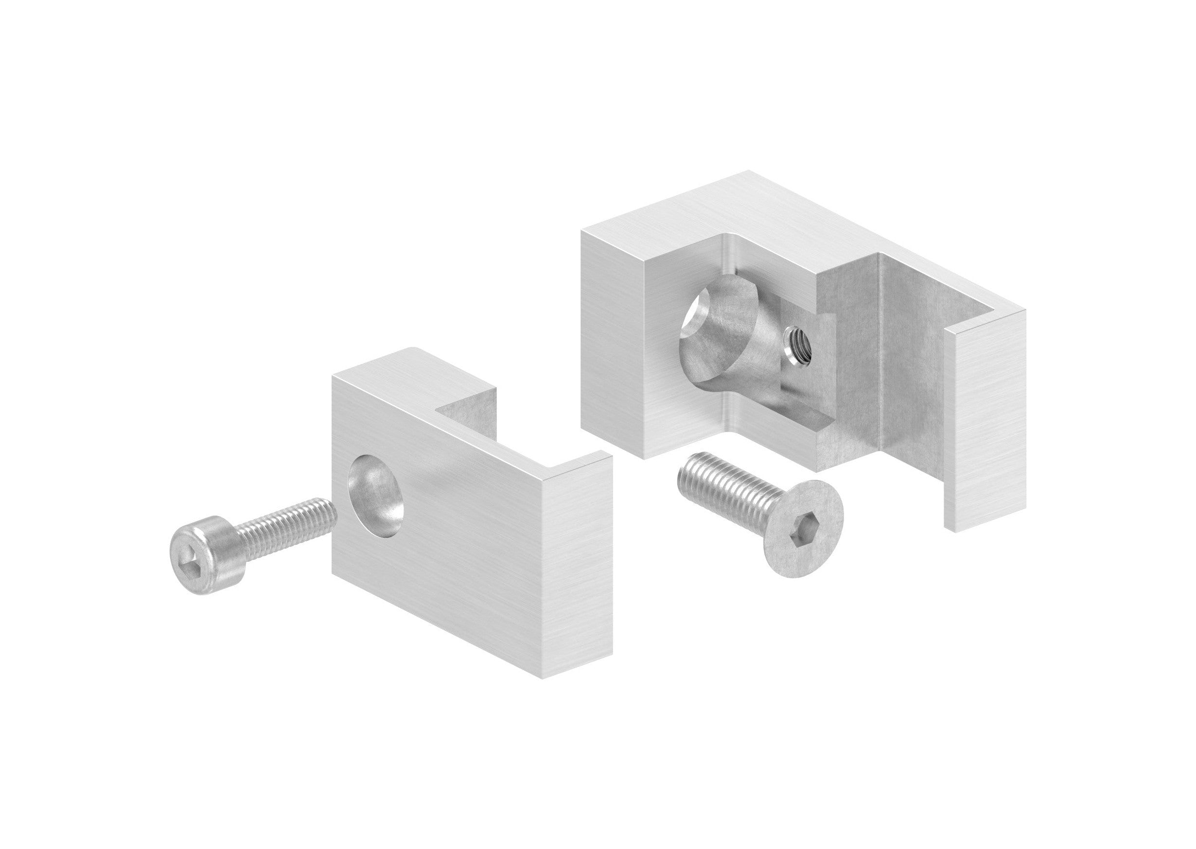 Blechhalter für quadratisches Klemmprofil 20 x 20 mm, V2A