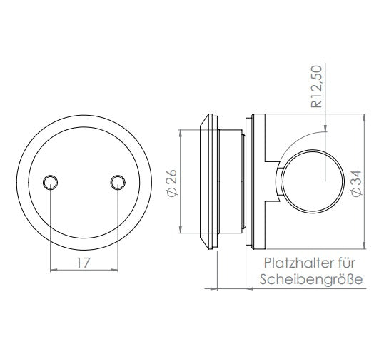 Wandhalter für Laufschiene an Glaswänden, für Glasschiebetürsystem, V2A