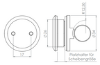 Wandhalter für Laufschiene an Glaswänden, für Glasschiebetürsystem, V2A