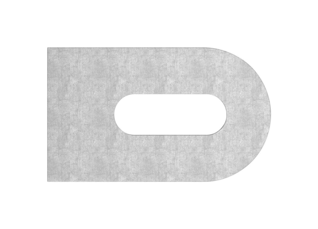 Edelstahl Anschweißlasche 50 x 30 x 6 mm, ungeschliffen, mit Langloch, V2A