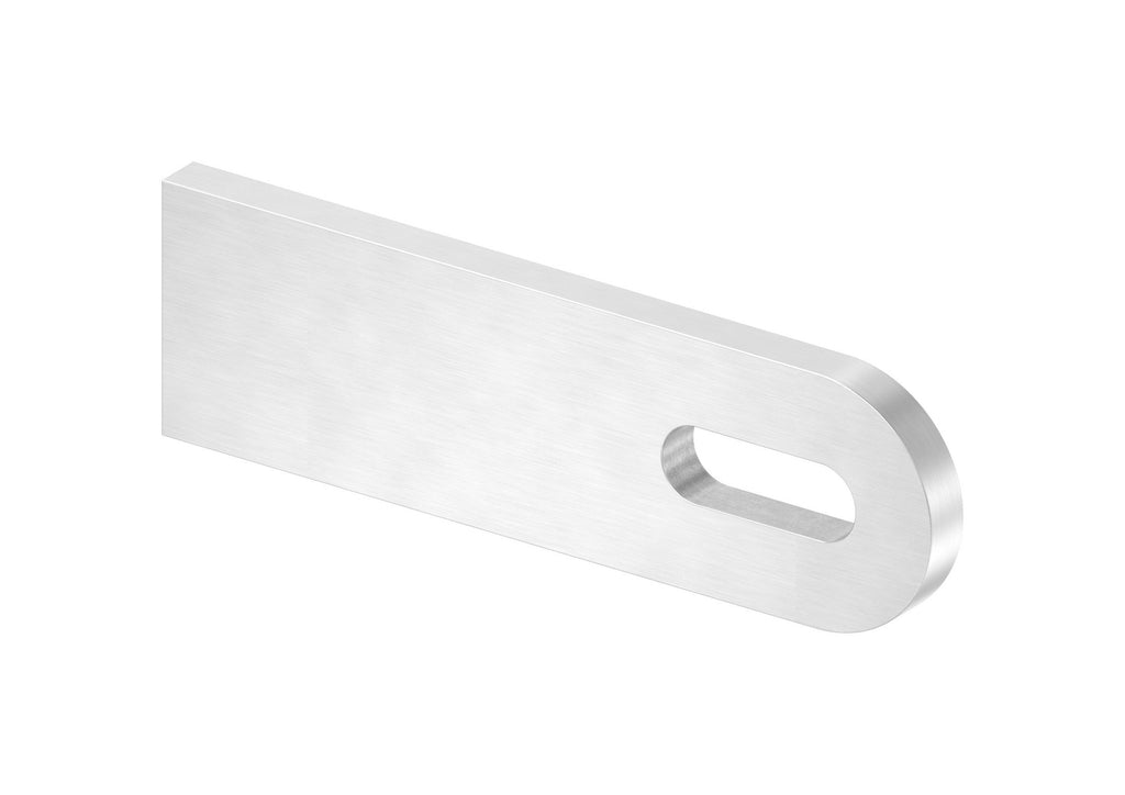 Edelstahl Anschweißlasche 100 x 30 x 6 mm, geschliffen, mit Langloch, V2A