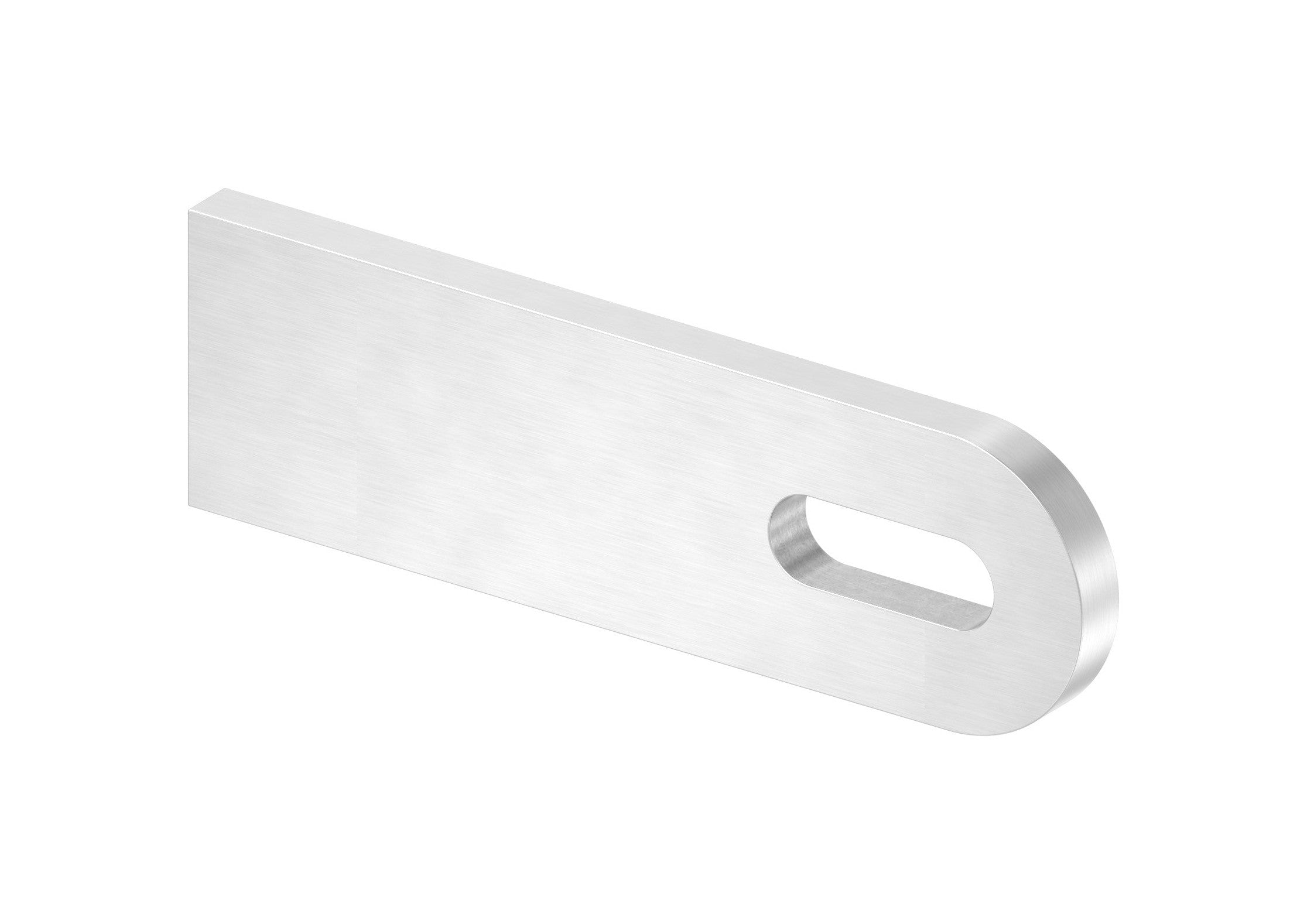 Edelstahl Anschweißlasche 100 x 30 x 6 mm, geschliffen, mit Langloch, V2A