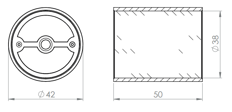 Verbinder für Holzhandlauf Ø 42 mm, V2A