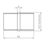 Rohrverbinder für Rechteck-Nutrohr 60 x 40 x 1,5 mm, V2A