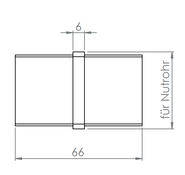 Rohrverbinder für Rechteck-Nutrohr 60 x 40 x 1,5 mm, V2A