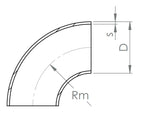 Edelstahl Schweißbogen 90°, Bauart 3, zum Anschweißen ans Rohr, V2A / V4A
