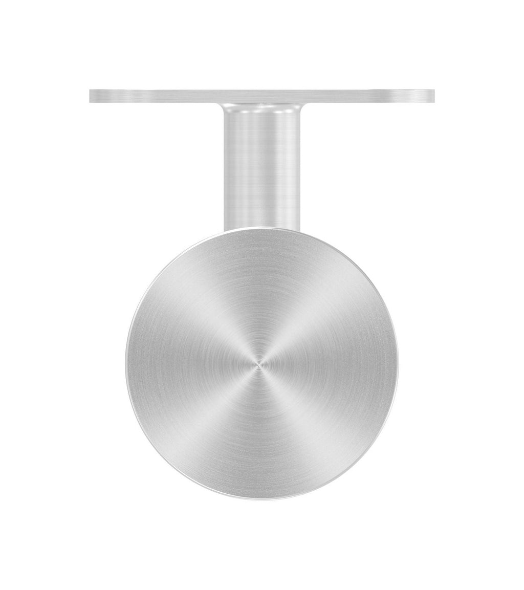verschweißter Handlaufhalter für Glas, mit Halteplatte, zum Anschrauben des Handlaufs, V4A