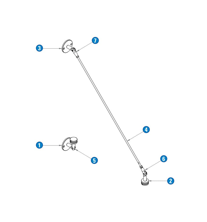 Vordachsystem Edelstahl Übersicht, Ankerplatte 100 x 8 mm = Nr. 3