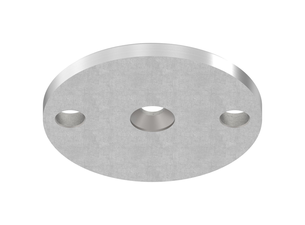 Ankerplatte 100 x 8 mm, mit 3 Bohrungen, zu Vordachsystem Edelstahl