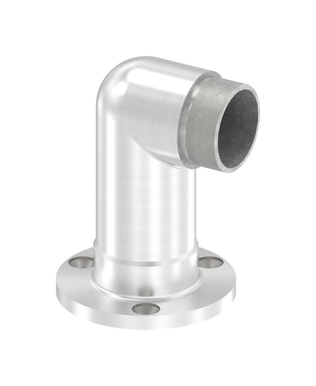Edelstahl Wandhalter 90° für Rundrohre, lang, zum Einstecken ins Rohr, V2A