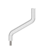 Bügel Edelstahl 2 x 30° gebogen, 360° drehbar,1 x Außengewinde, 1 x flach zum Anschweißen, V2A