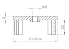 Edelstahl Rohrabschlussstopfen rechteckig, hohl / gegossen, mit Innengewinde zum Einkleben, V2A/V4A