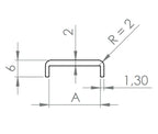 Kantenschutzprofil EXTRA SLIM, Alu pulverbeschichtet Anthrazit matt (RAL 7016)