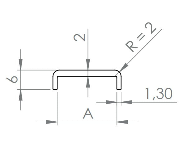 Kantenschutzprofil EXTRA SLIM, Alu Edelstahleffekt E4/EV1 / Alu roh für Pulverbeschichtung