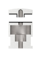 Glaspunkthalter Ø 52 mm, Klemmbereich 6.0 - 25.25 mm, verstellbarer Wandabstand 35 - 55 mm, V2A