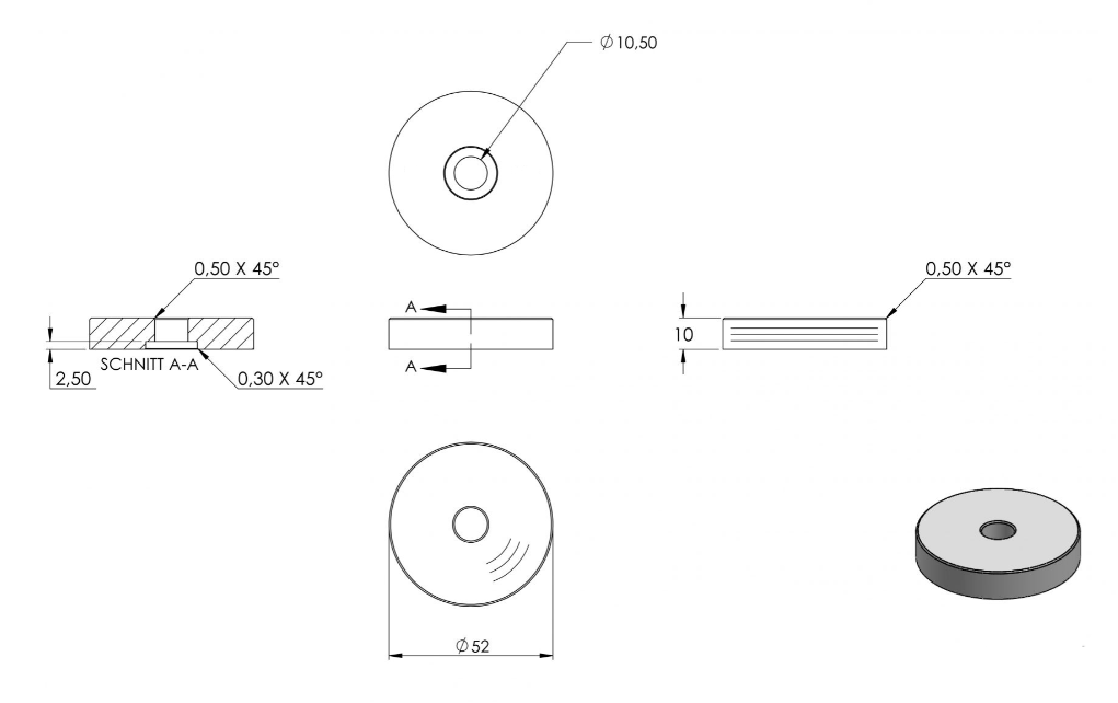 Zeichnung BRENK-fix® Verlängerungsstück 10 mm