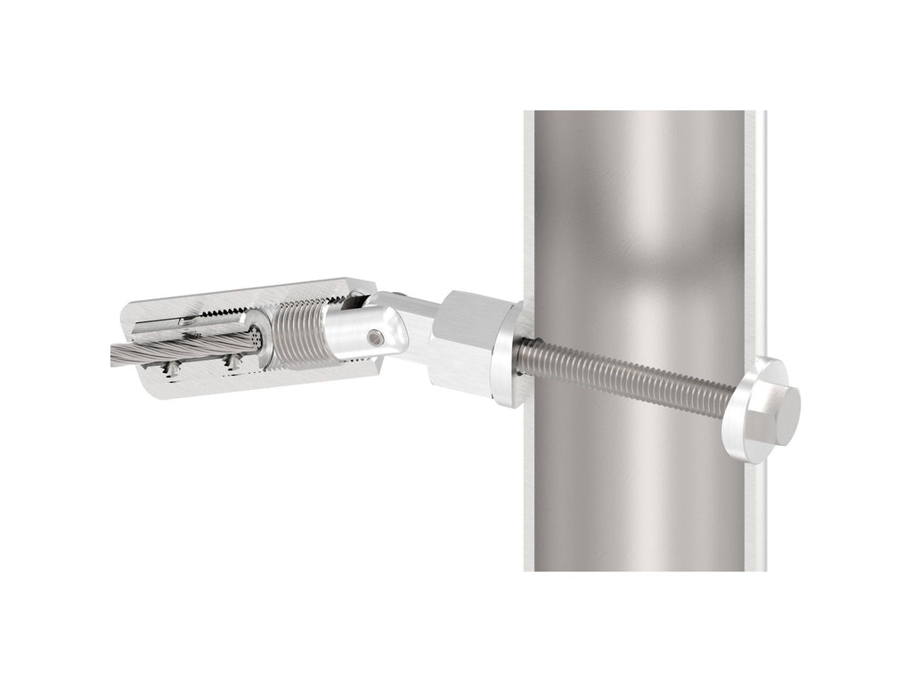 Gewindeterminal zur Selbstmontage, mit Gelenk, für Pfosten 42,4 mm, V2A