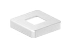 Edelstahl Abdeckrosette für Quadratrohre, mit Mittelbohrung, Längsschliff, V2A