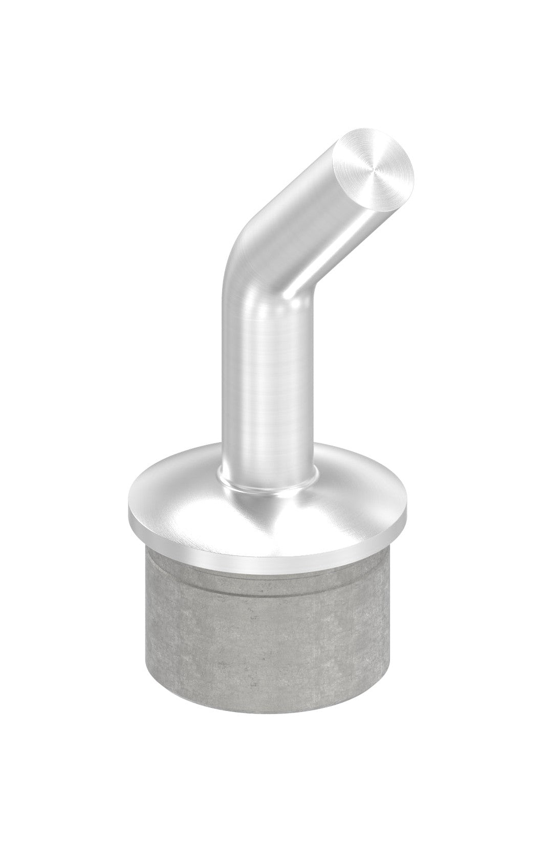 Handlaufstütze Edelstahl aus einem Stück, Stift 135° gebogen, zum Anschweißen des Handlaufs, V2A