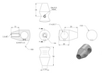 Zeichnung Querstabhalter mit Durchgangsbohrung ∅ 14,2 mm