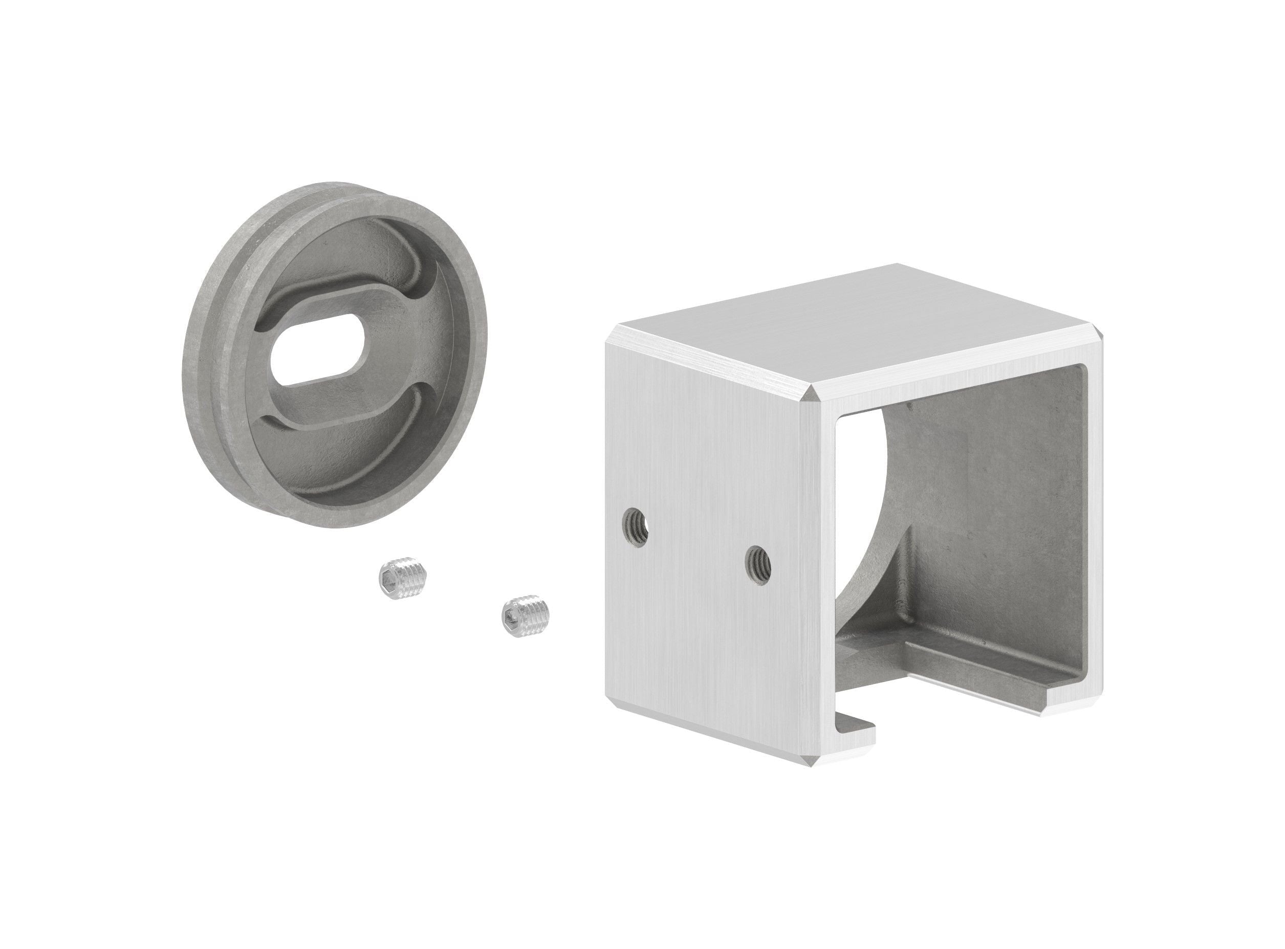 Wandhalter für Quadrat-Nutrohr 40 x 40 x 1,5 mm, rechts oder links, V4A