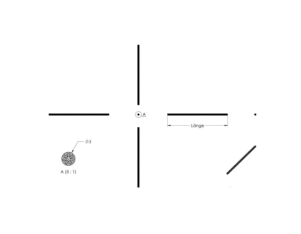 Zeichnung Edelstahlseil 7x7, Ø 3 mm