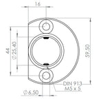 Wandanker für Laufschiene, mit seitlicher Madenschraube, für Glasschiebetürsystem, V2A