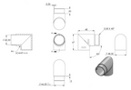 Zeichnung Endstück für Rohr Ø 48,3 x 2,0 mm