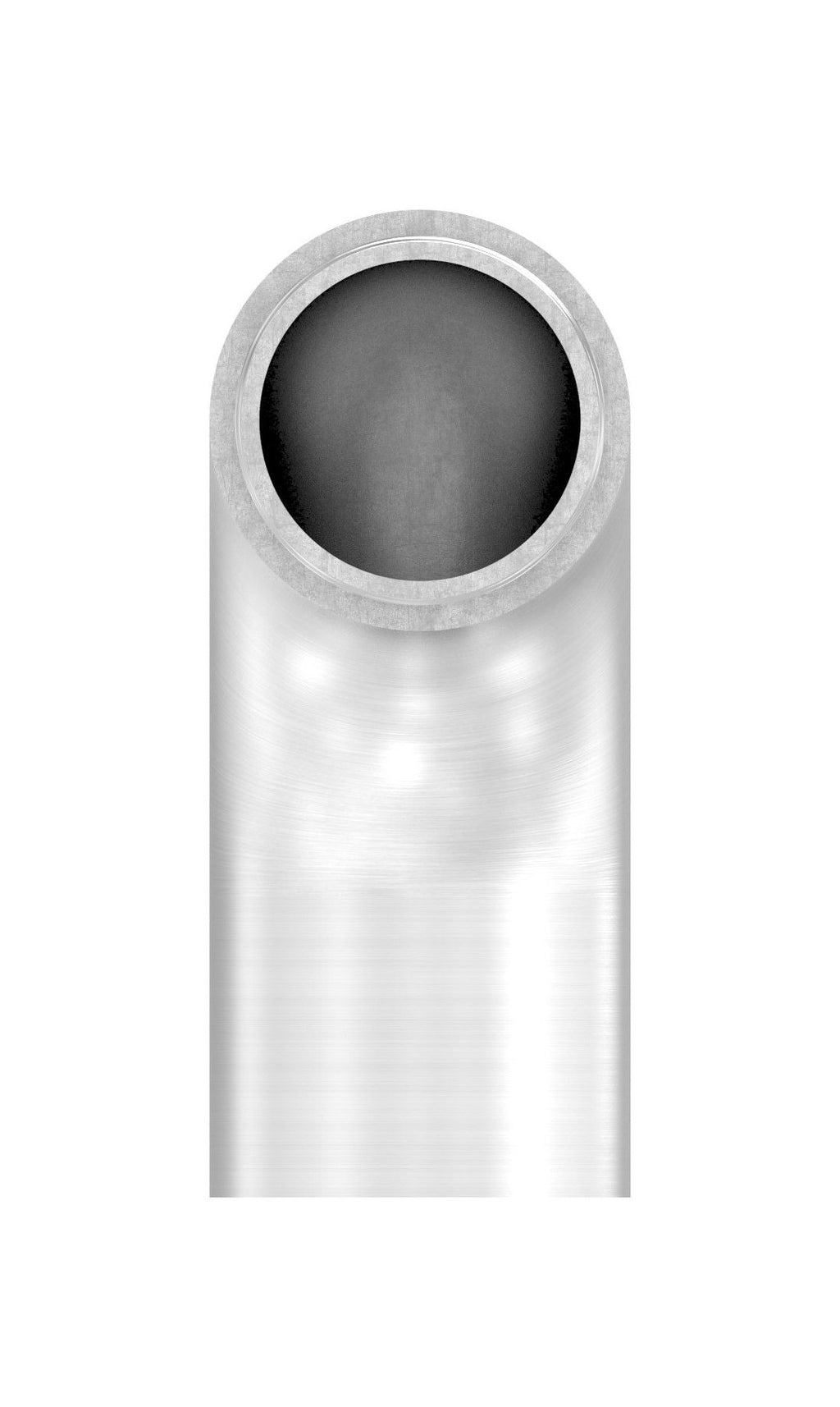 Edelstahl Rohrbogen 90° als langes Endstück flach, zum Einstecken ins Rohr, V2A / V4A