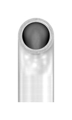 Edelstahl Rohrbogen 90° als langes Endstück flach, zum Einstecken ins Rohr, V2A / V4A