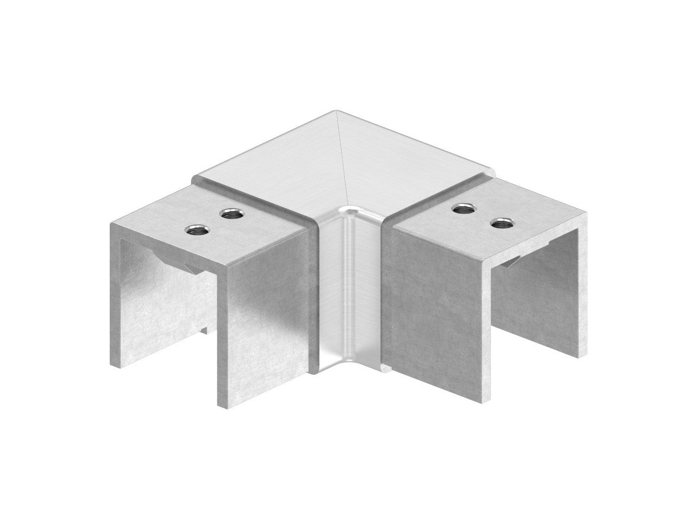 Eckbogen horizontal / Verlaufsecke 90° für Quadrat-Nutrohr, V2A / V4A