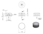 BRENK-fix® Glaspunkthalter Ø 52 mm, Ober- und Unterteil, mit Gewindestift / Alu, V2A