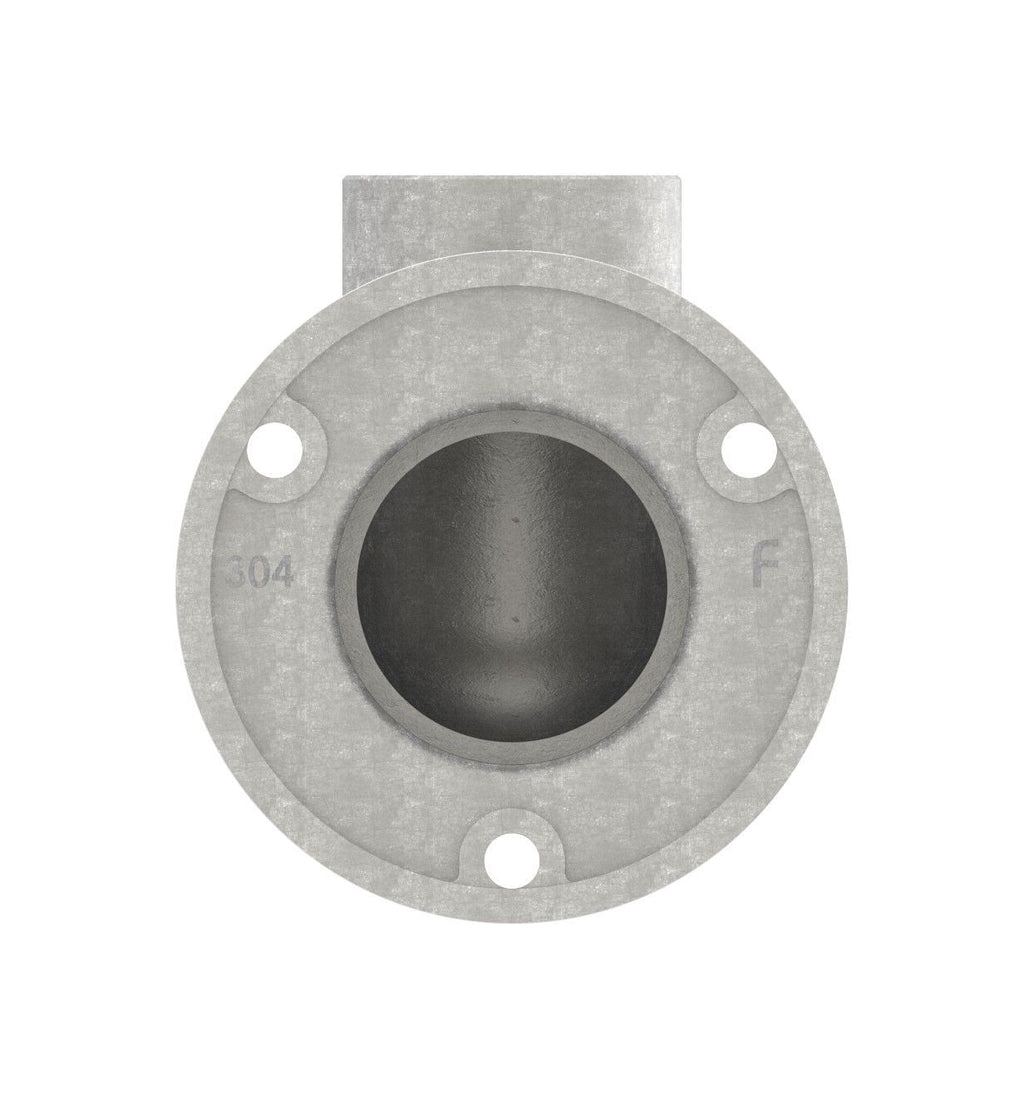 Edelstahl Wandhalter 90° für Rundrohre, kurz, zum Einstecken ins Rohr, V2A