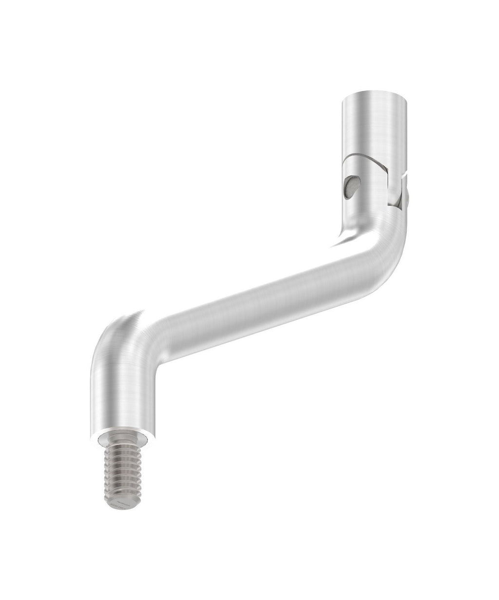 Gelenkbügel Edelstahl 2 x 30° gebogen, 360° drehbar,1 x Außengewinde, 1 x Innengewinde, V2A