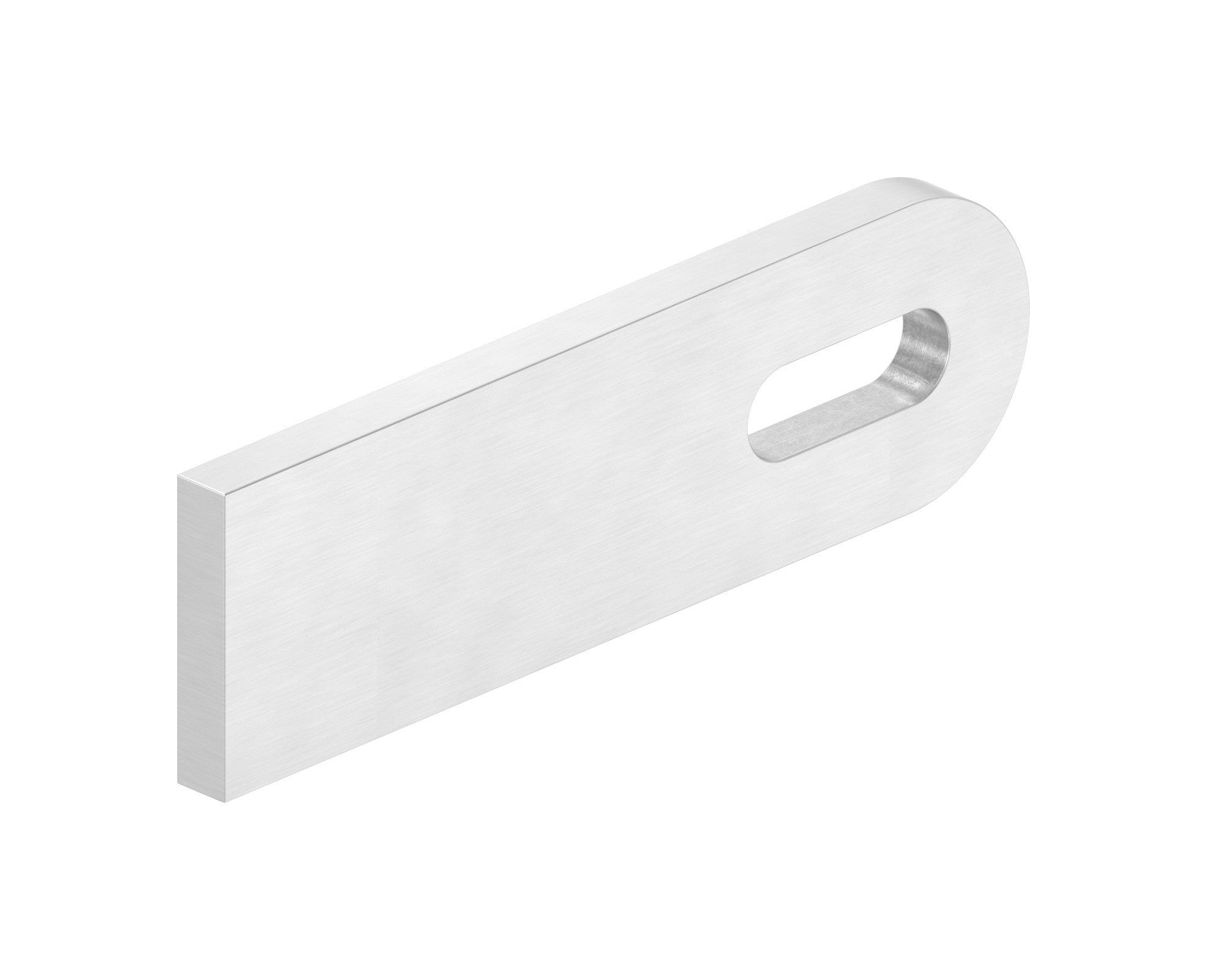 Edelstahl Anschweißlasche 100 x 30 x 6 mm, geschliffen, mit Langloch, V2A