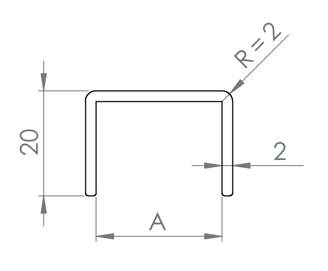 Kantenschutzprofil BASIC, V2A