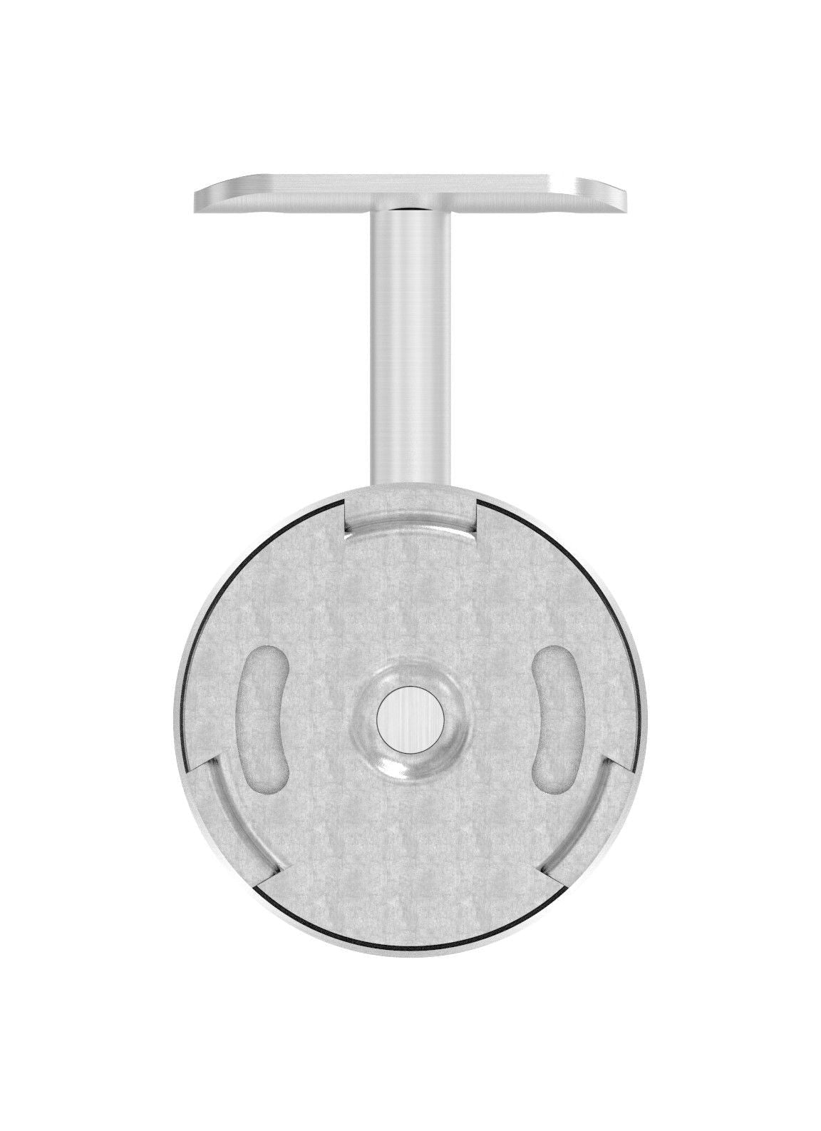 Handlaufhalter mit Cliprosette und Anschlussplatte, zum Anschrauben des Handlaufs, V2A
