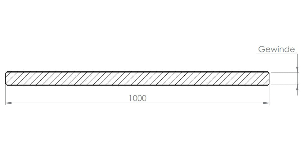Gewindestange, Länge 1000 mm