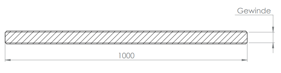Gewindestange, Länge 1000 mm