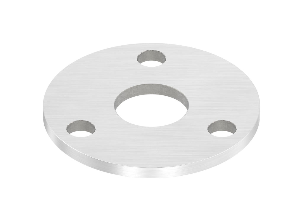 Ankerplatte Ø 110 x 6 mm, Mittelbohrung Ø 33,7 mm, 3 Bohrungen Ø 11 mm, Längsschliff