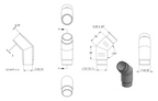 Zeichnung Eckstück für Rohr Ø 42,4 x 2,5 mm