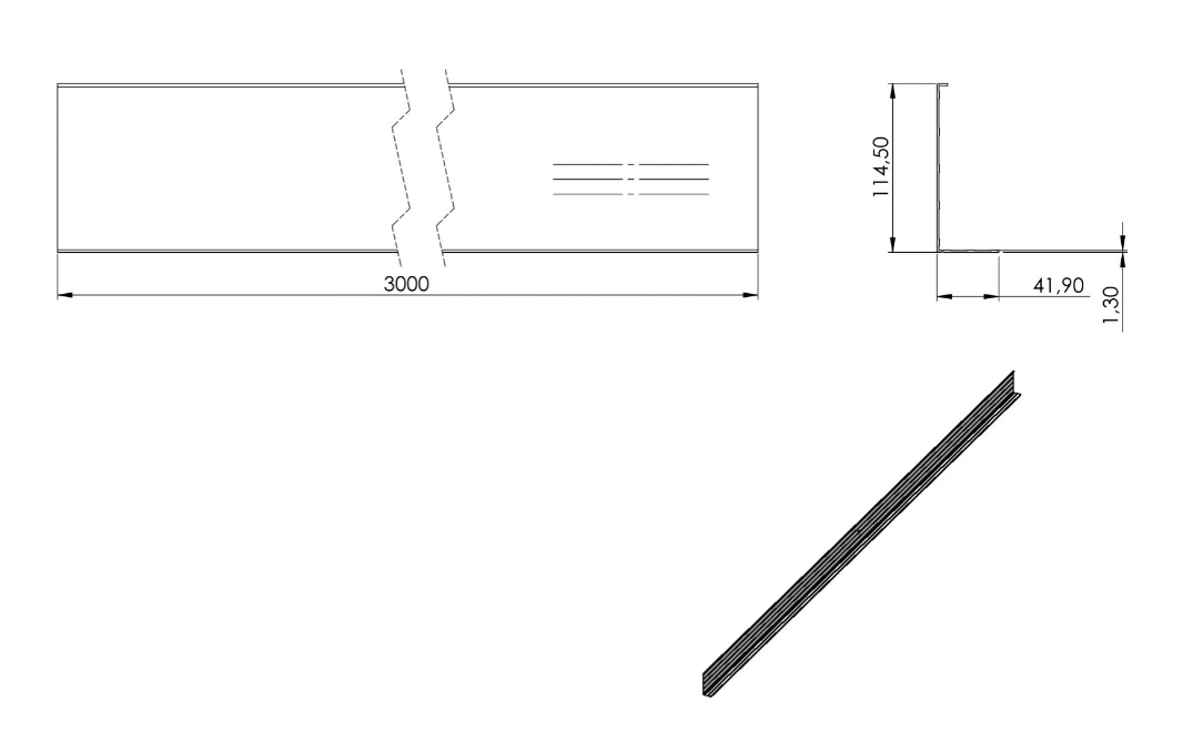 Abdeckung zum Aufkleben für Alu-Profil eleganza LIGHT, Holmlast 0.5 -1.0kN, seitliche Montage