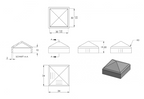 Zeichnung Pyramidenkappe für Rohr 30 x 30 mm