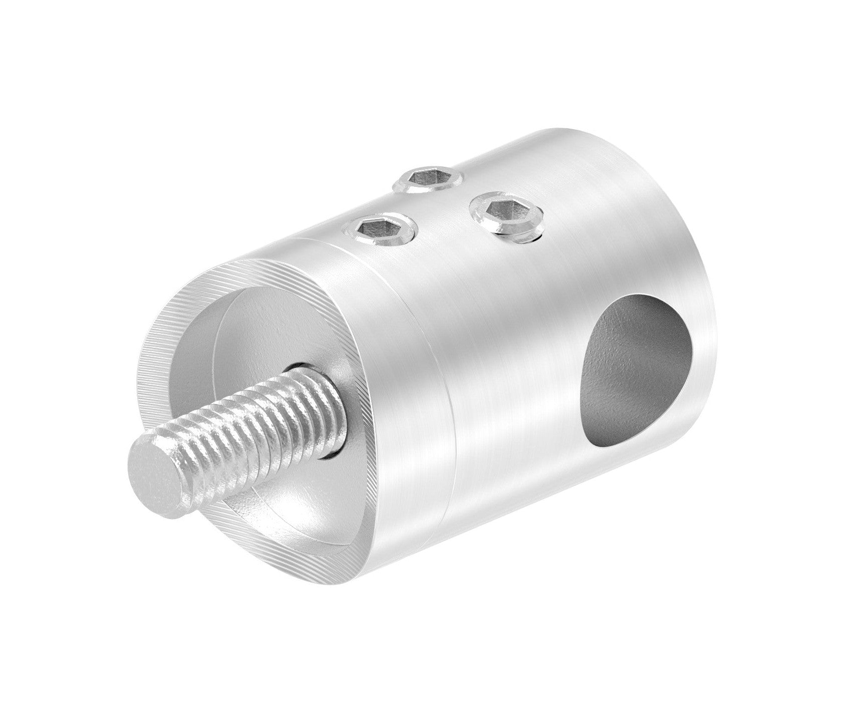 Querstabhalter mit Anschluss für Rohr Ø 42,4 mm , Durchgangsbohrung 10 mm